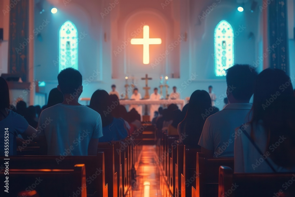 active christian community regularly attending church faith and worship concept active christian community regularly attending church faith and worship concept