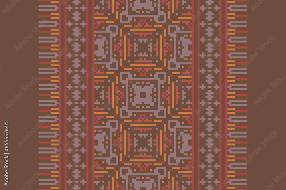 Pixel Ethnic Ikat tropical seamless pattern. Motif ethnic handmade beautiful Ikat art. Ikat ethnic tribal, boho colors seamless wallpaper. Abstract traditional Pixel Ethnic Ikat tropical seamless pattern. Motif ethnic handmade beautiful Ikat art. Ikat ethnic tribal, boho colors seamless wallpaper. Abstract traditional
