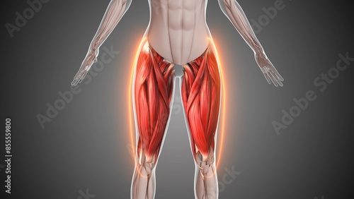 Animation of the thigh muscles