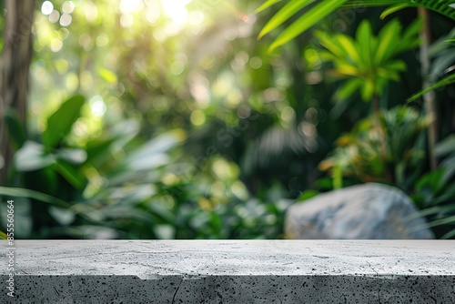 podium in outdoor tropical garden © Khoirul Project
