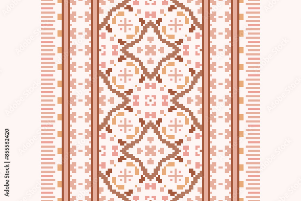 Pixel Ethnic Ikat tropical seamless pattern. Motif ethnic handmade beautiful Ikat art. Ikat ethnic tribal, boho colors seamless wallpaper. Abstract traditional Pixel Ethnic Ikat tropical seamless pattern. Motif ethnic handmade beautiful Ikat art. Ikat ethnic tribal, boho colors seamless wallpaper. Abstract traditional