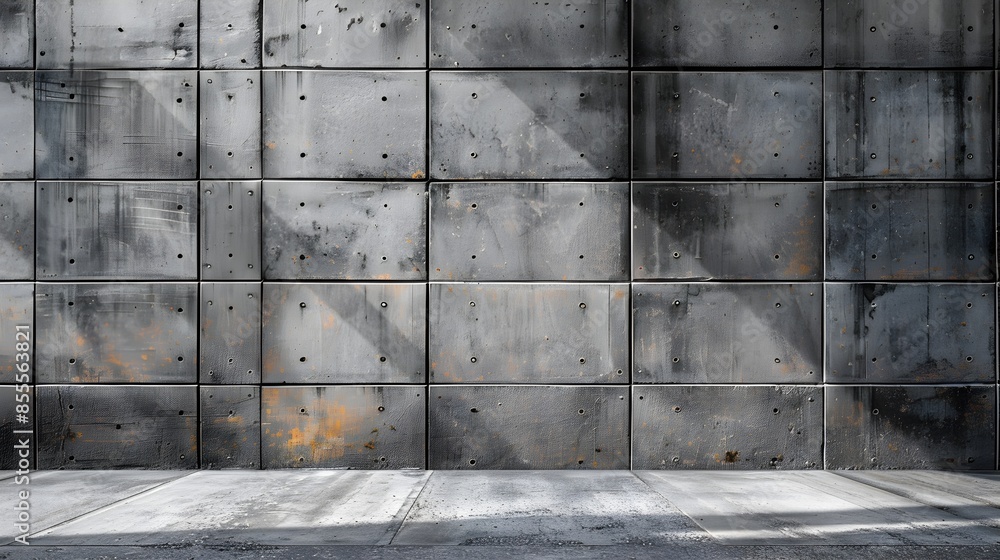 Modern Concrete Wall Background with Smooth and Industrial Look for Mockup or Copy Space Modern Concrete Wall Background with Smooth and Industrial Look for Mockup or Copy Space