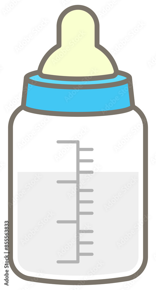 Cute baby element in kids Style Cartoon illustration blue milk bottle Cute baby element in kids Style Cartoon illustration blue milk bottle