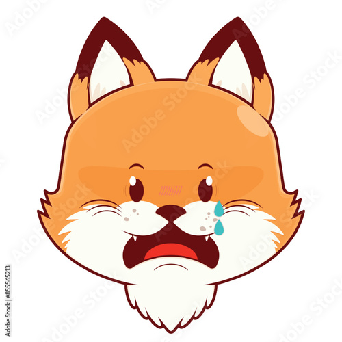 fox scared face cartoon cute