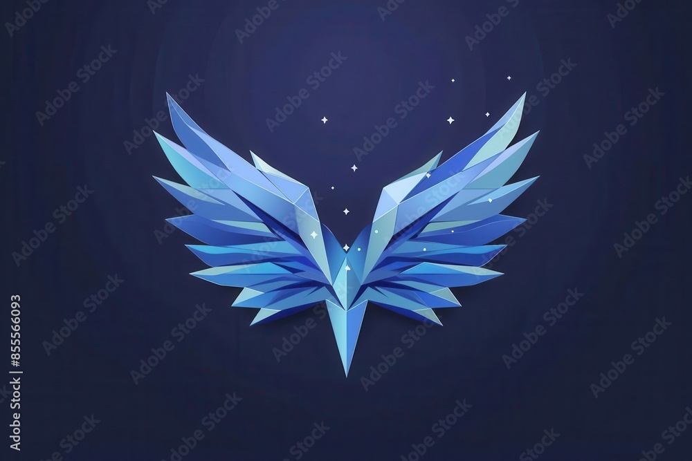 dynamic blue wing star logo icon with geometric shapes abstract branding element illustration dynamic blue wing star logo icon with geometric shapes abstract branding element illustration