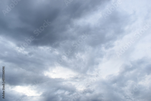 blue sky and white cloud background, cloudy in rainny season © sutichak