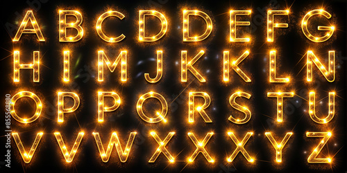 letters, font, latin, alphabet, glowing photo