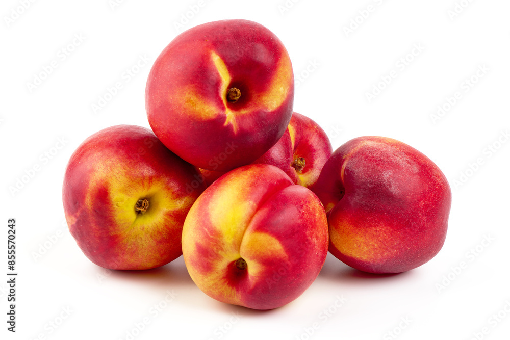Sweet juicy apricots, ripe nectarines, isolated on white background. Sweet juicy apricots, ripe nectarines, isolated on white background.