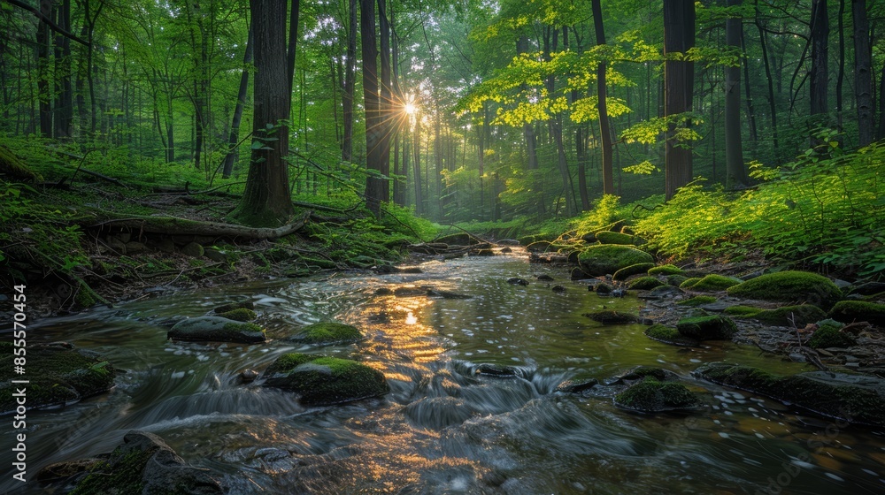 desktop wallpaper. photo of a rainforest view with a clear river flowing fast with a calm, relaxing atmosphere desktop wallpaper. photo of a rainforest view with a clear river flowing fast with a calm, relaxing atmosphere