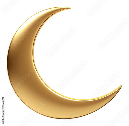 PNG A crescent moon nature gold white background. photo