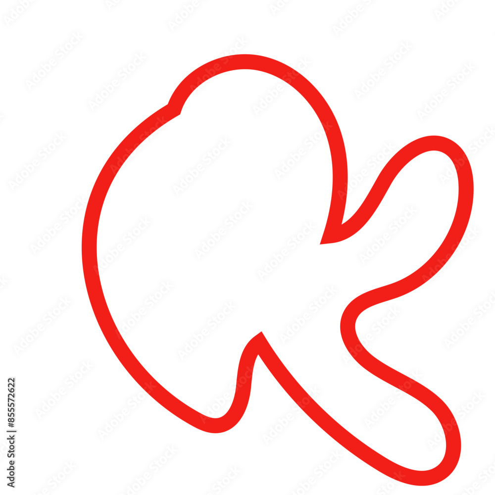 Red outline abstract shape vector Red outline abstract shape vector