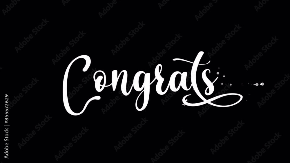 Congrats Handwritten Animated in white color with particles on the black screen alpha channel only 4k. suitable for graduation, festival, Anniversary, Celebration, achievements, success, and events. Congrats Handwritten Animated in white color with particles on the black screen alpha channel only 4k. suitable for graduation, festival, Anniversary, Celebration, achievements, success, and events.