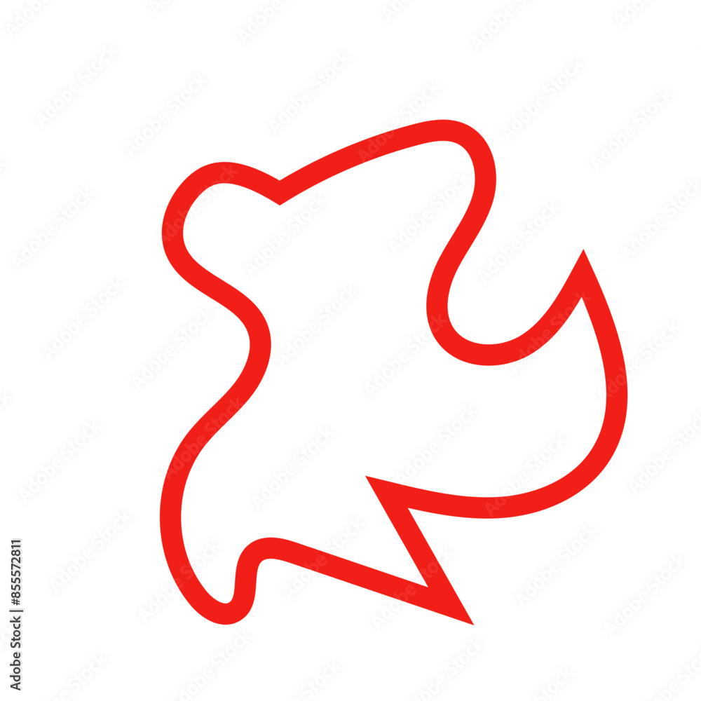 Red outline abstract shape vector Red outline abstract shape vector