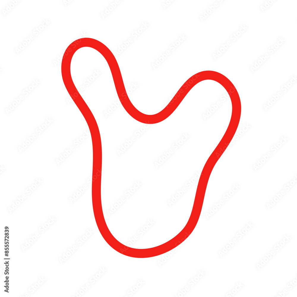 Red outline abstract shape vector Red outline abstract shape vector
