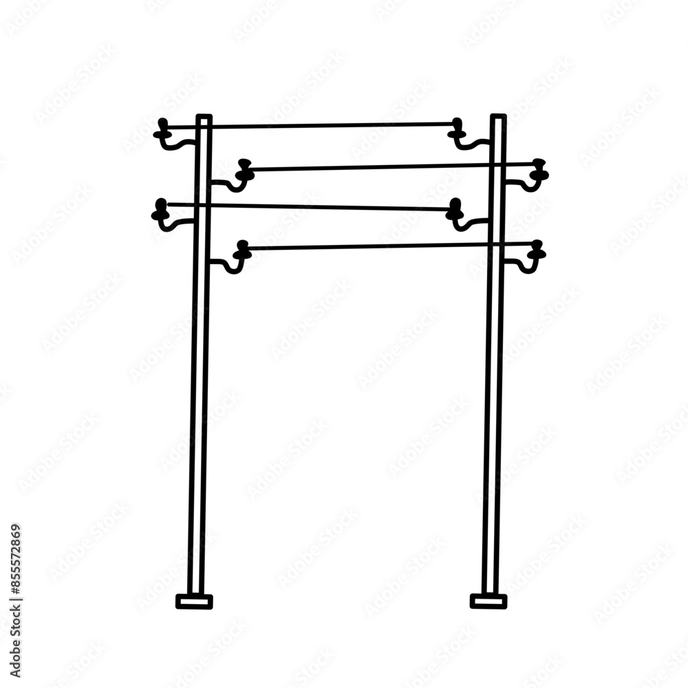 Vector power lines and electric pylons Vector power lines and electric pylons