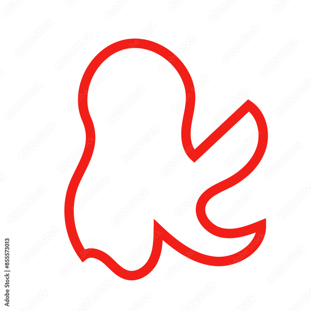 Red outline abstract shape vector Red outline abstract shape vector