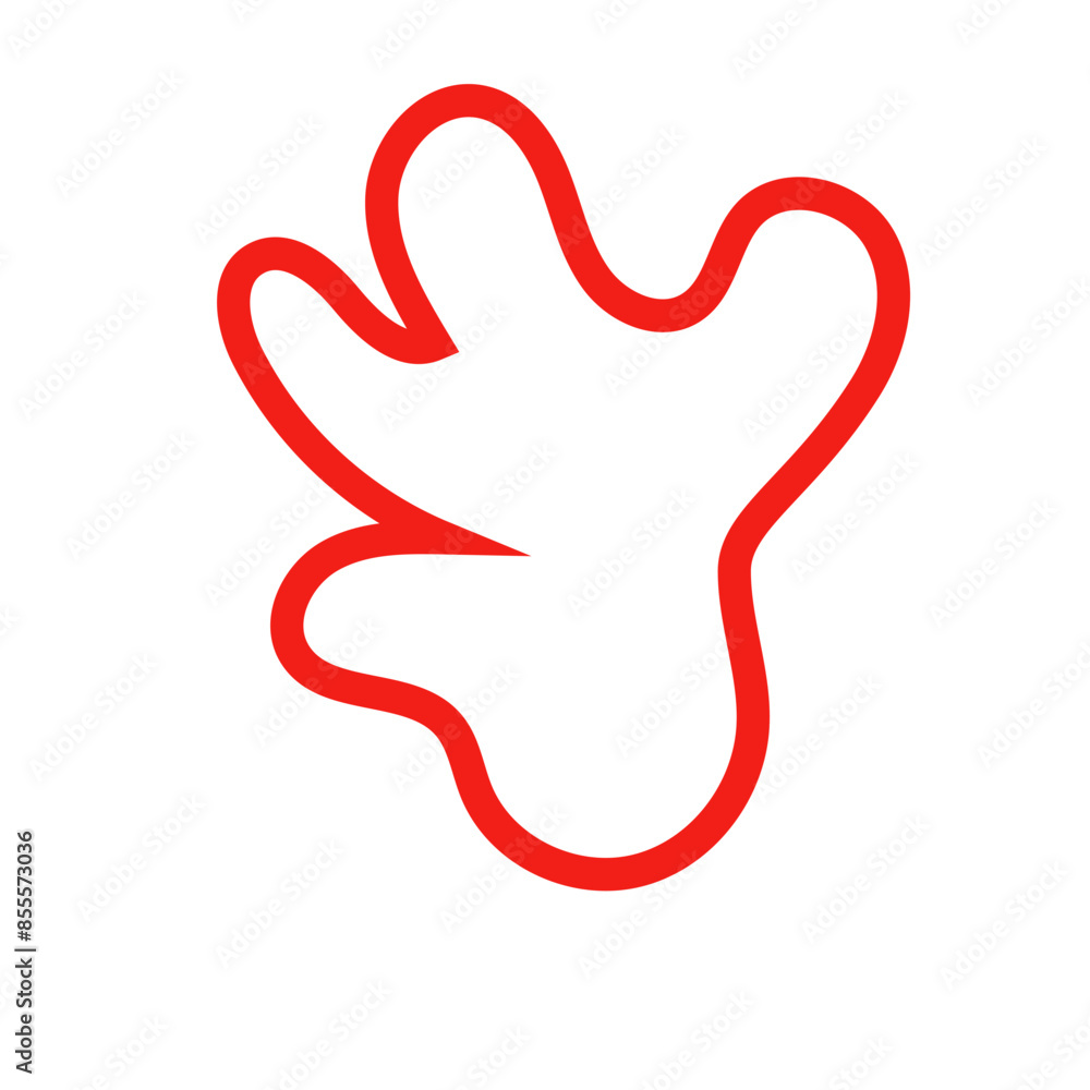 Red outline abstract shape vector Red outline abstract shape vector