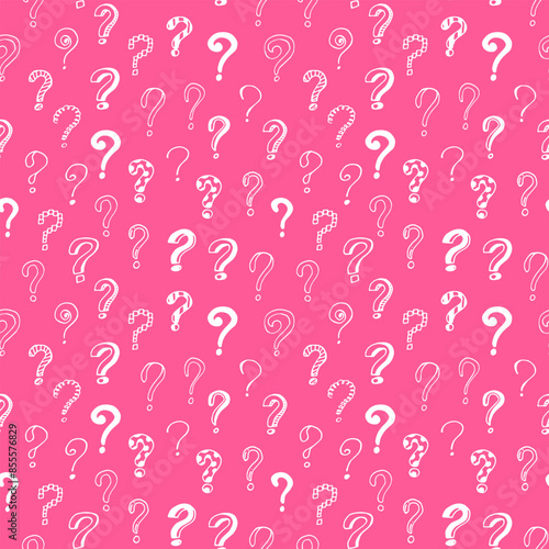question mark seamless pattern hand drawn doodle, vector. wallpaper, textile, wrapping paper, background.