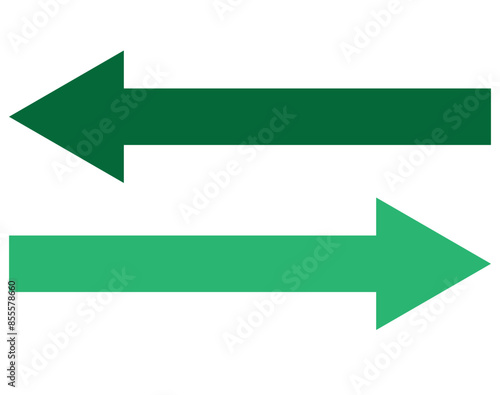 Green long arrow to the right . vector, isolated. Green arrow isolated on transparency background