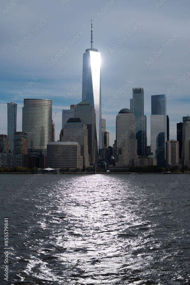 Fototapeta premium New York City. Manhattan downtown skyline skyscrapers. New York City skyline, cityscape of Manhattan in USA.