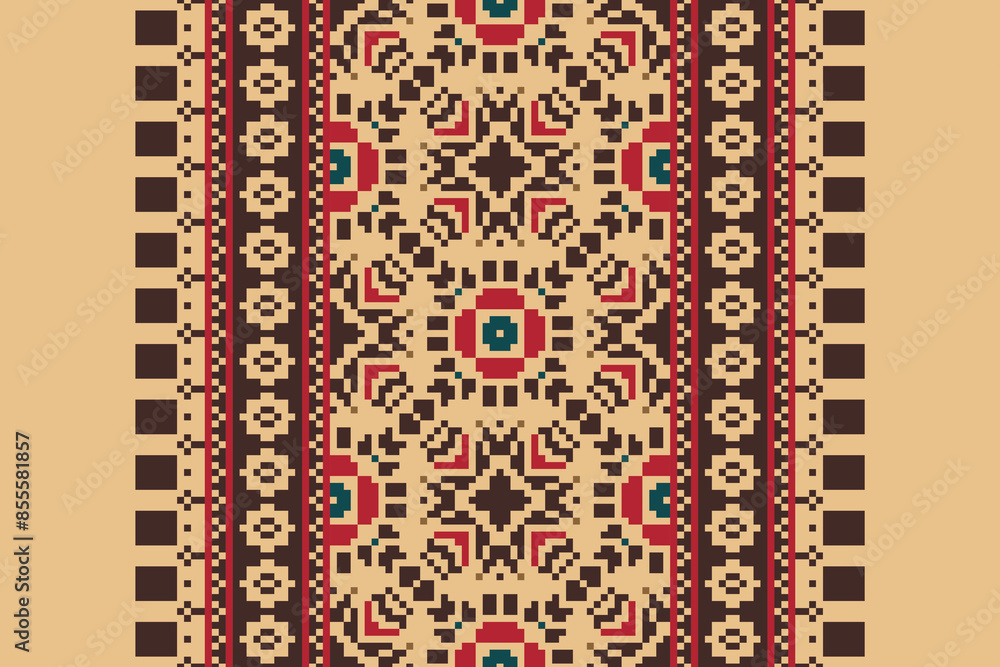 Geometric ethnic oriental seamless pattern traditional Design for background, carpet, wallpaper, clothing, wrapping, Batik, fabric, vector, illustration, boho embroidery style. Geometric ethnic oriental seamless pattern traditional Design for background, carpet, wallpaper, clothing, wrapping, Batik, fabric, vector, illustration, boho embroidery style.