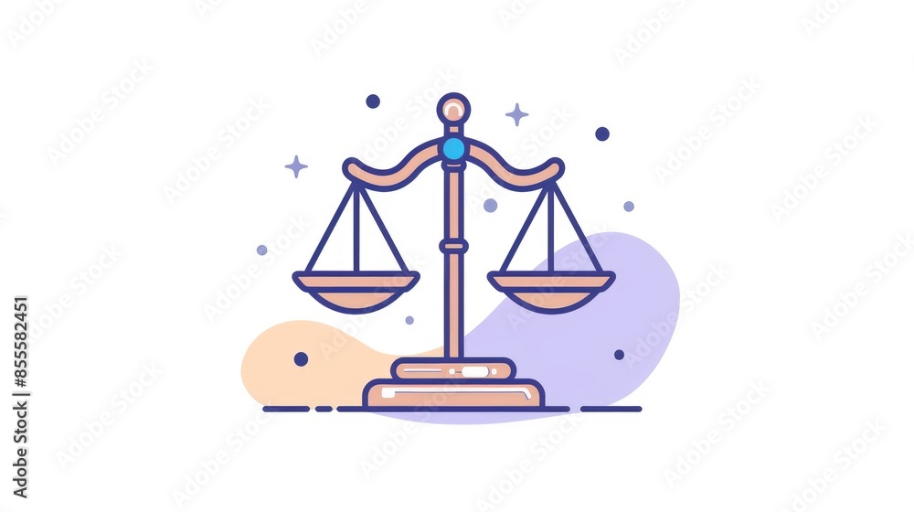 Icon depicting a balance scale on a white background Icon depicting a balance scale on a white background
