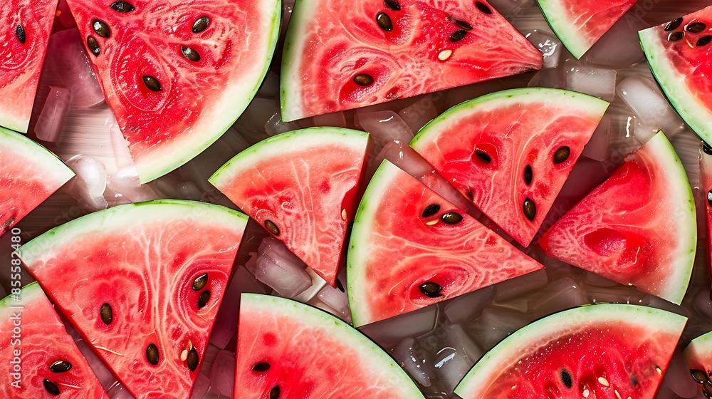 Sliced red ripe watermelon fruit background Sliced red ripe watermelon fruit background