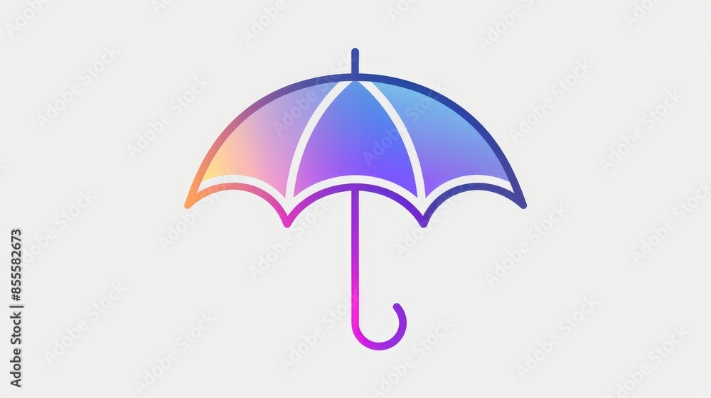 Gradient filled line style umbrella icon for websites logos apps and UI Gradient filled line style umbrella icon for websites logos apps and UI