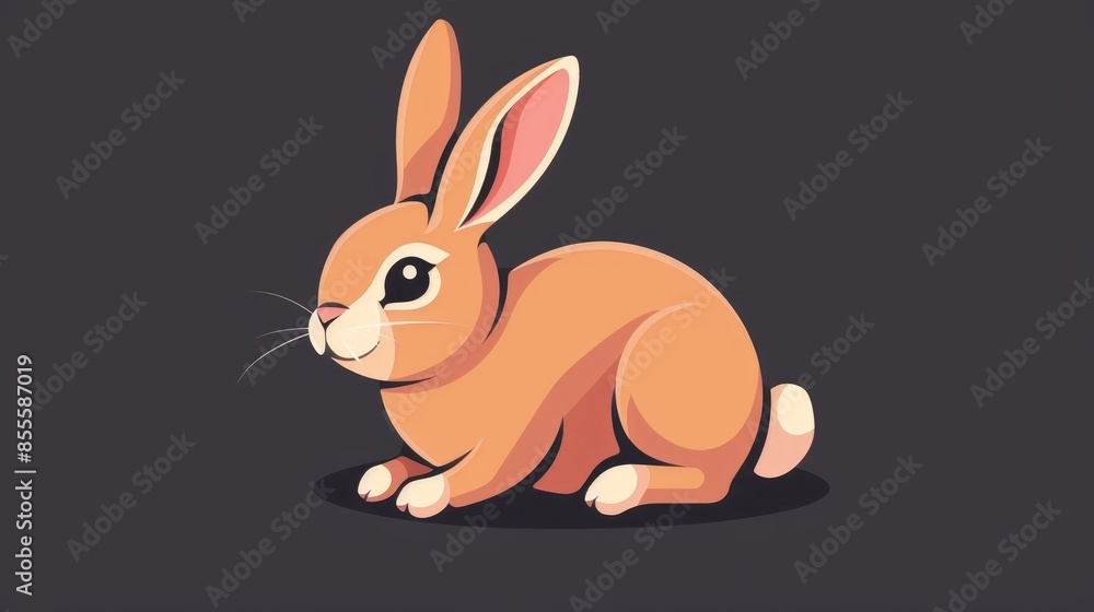 The adorable cartoon rabbit icon is as cute as can be The adorable cartoon rabbit icon is as cute as can be