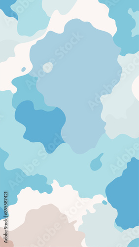 There is a blue and white camouflage pattern against a white background