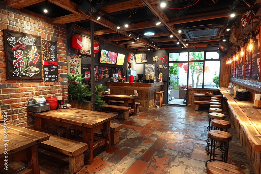 Modern Restaurant with Wooden Ceiling Modern Restaurant with Wooden Ceiling