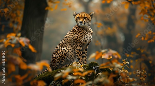 Wild cheetah in maout background beautiful mammal animal