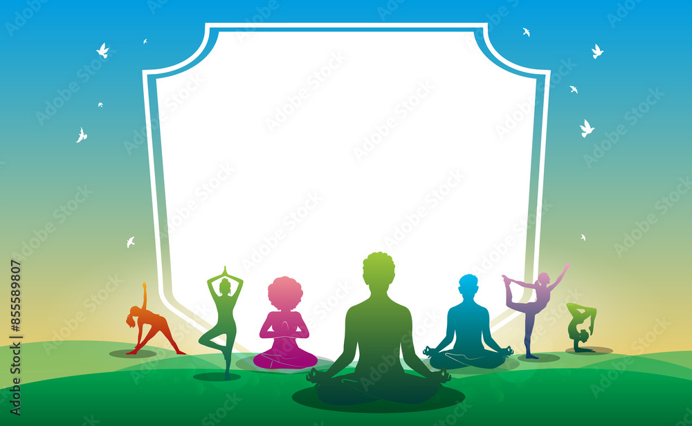 Fototapeta premium International yoga day activity and health care concept.