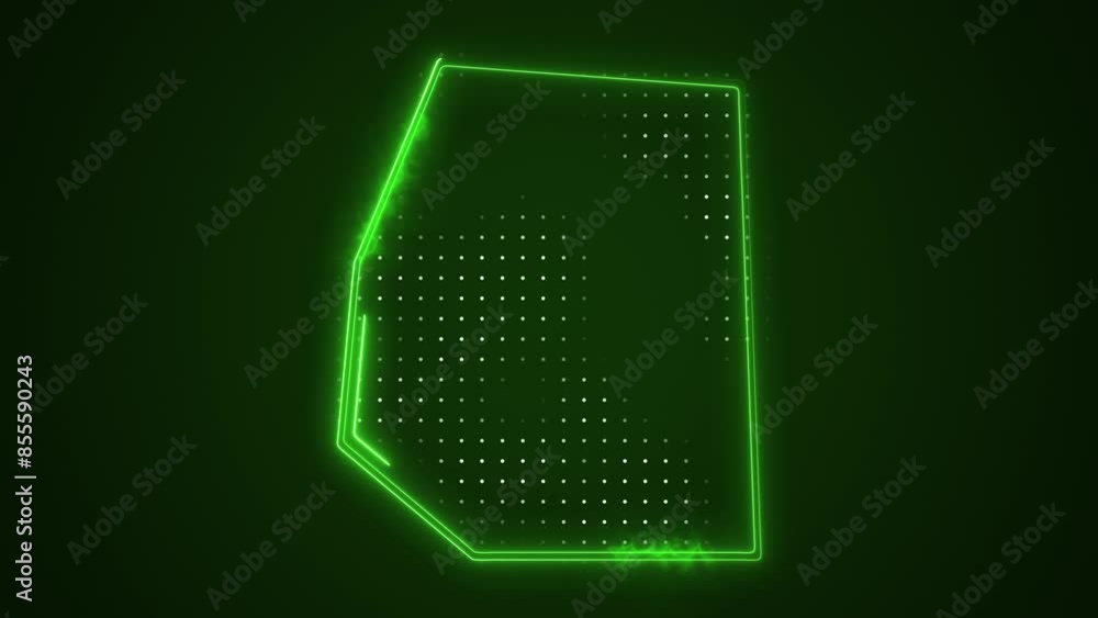 Neon Green Vatican City Holy See Map Borders Outline Loop Background Neon Green Vatican City Holy See Map Borders Outline Loop Background