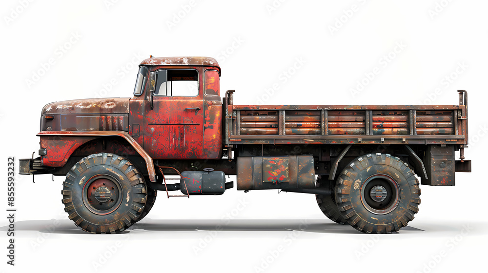 Obraz premium Ftat truck isolated on white background vector image