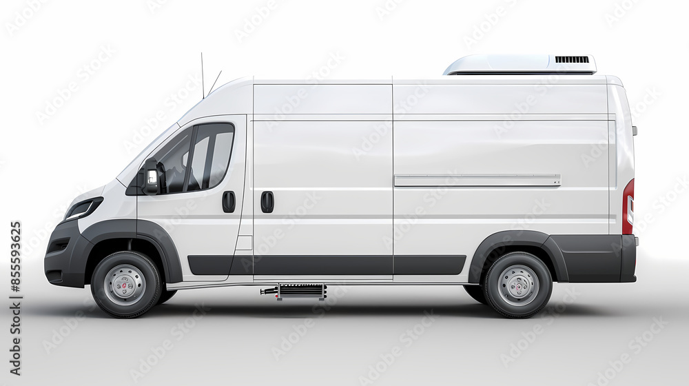 Refrigerator van isolated on white background vector image