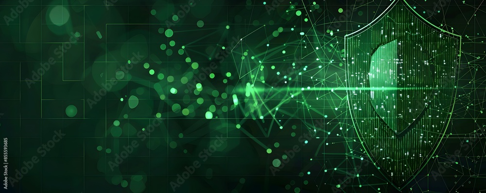 Digital Security Shield with Matrix Background for Web Application Firewall and Encryption Protection Digital Security Shield with Matrix Background for Web Application Firewall and Encryption Protection