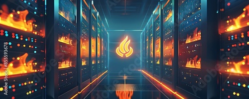 Firewall Icon with Server R...