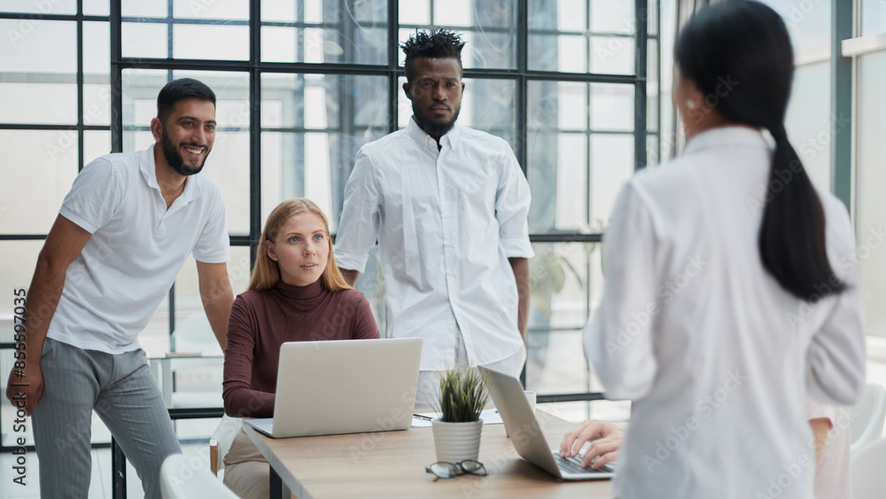 Businessmen and businesswomen talking during a meeting Businessmen and businesswomen talking during a meeting