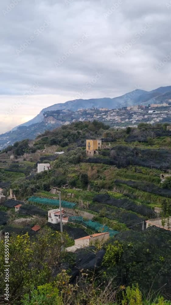 A beautiful panorama of the hills, the sea and Maiori, visible from Ravello, the Amalfi Coast. Costiera Amalfitana
A beautiful panorama of the hills, the sea and Maiori, visible from Ravello, the Amalfi Coast. Costiera Amalfitana