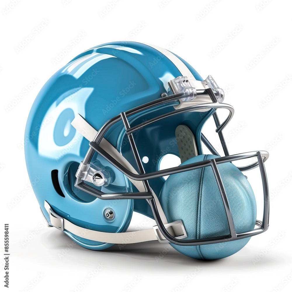 Naklejka premium Helmet and american football ball 