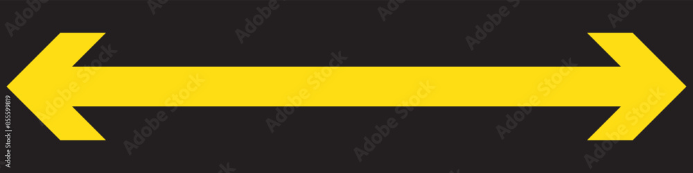 Horizontal dual thin long straight double ended arrow. Contour isolated vector image on white background. Horizontal dual thin long straight double ended arrow. Contour isolated vector image on white background.