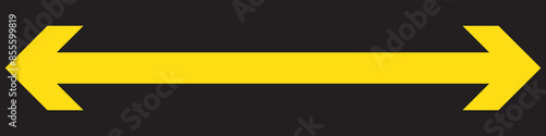 Horizontal dual thin long straight double ended arrow. Contour isolated vector image on white background.