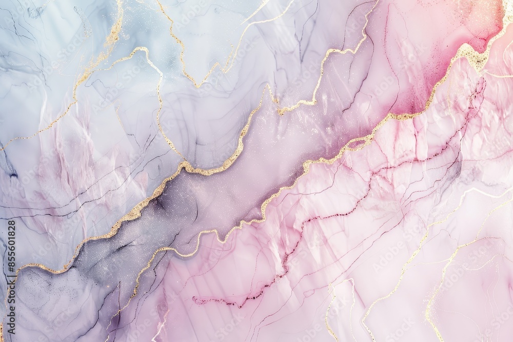 Detailed view of a textured surface featuring swirls of purple and gold marbling, A soft pastel marble background with a subtle marbling effect Detailed view of a textured surface featuring swirls of purple and gold marbling, A soft pastel marble background with a subtle marbling effect