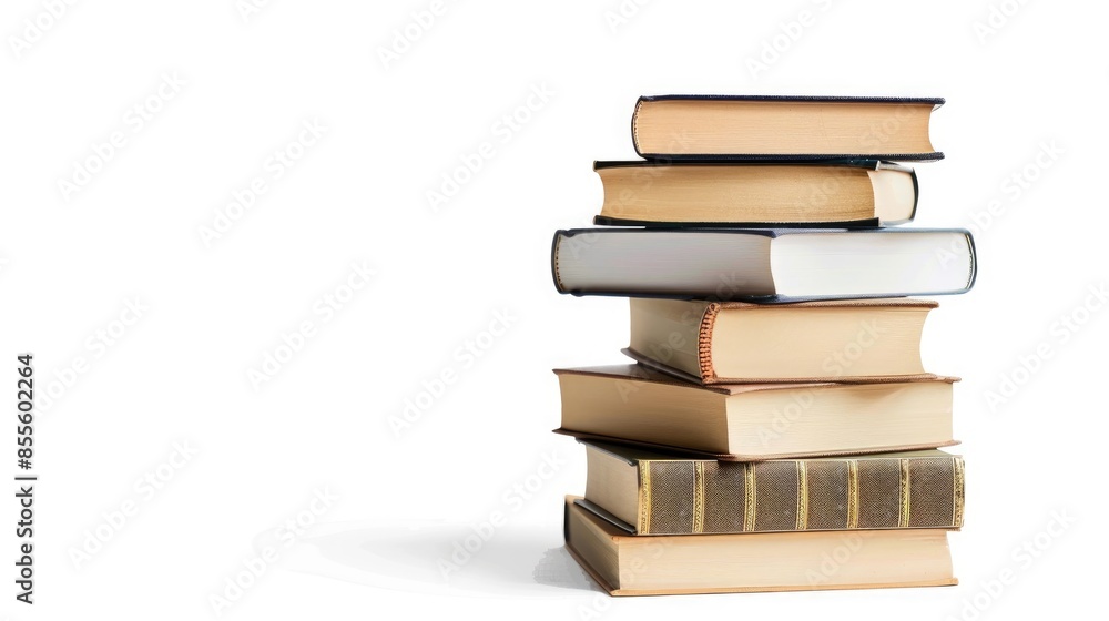 Books stack on white background Books stack on white background