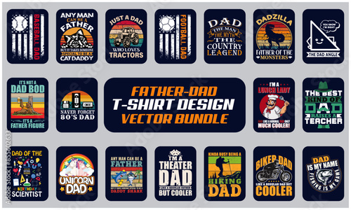 Father dad tshirt design vector bundle 