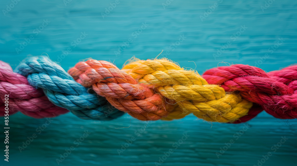 Fototapeta premium Team rope diverse strenght 
