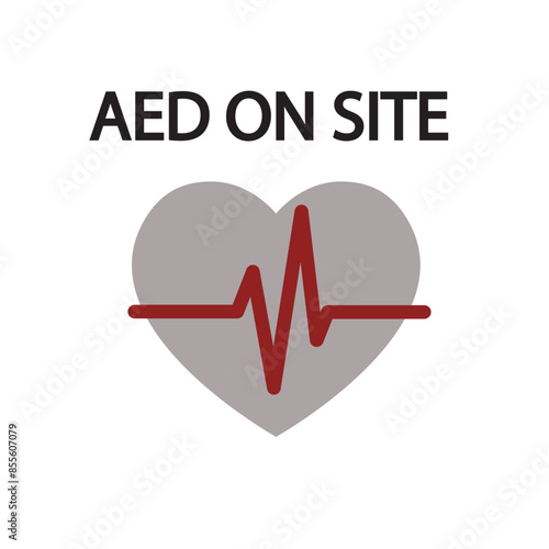 AED,automated external defibrillator aed sign with heart