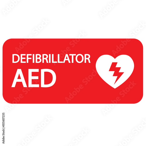 AED,automated external defibrillator aed sign with heart