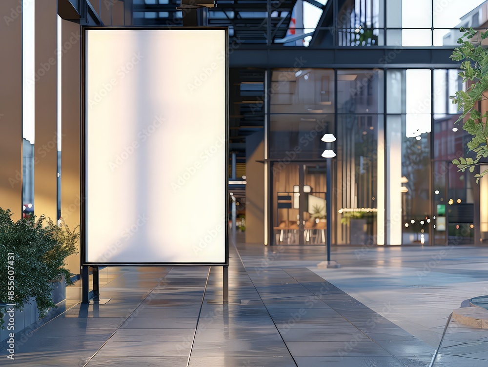 Blank advertising mockup for advertisement at the office building. Blank advertising mockup for advertisement at the office building.